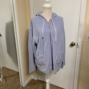 Blue & white hooded jacket. Lightweight.